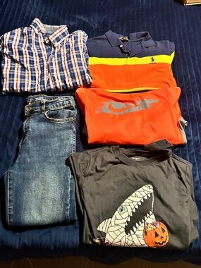 Mixed Boys Clothing Lot - Polo, Nike, Plaid & Shark Tee